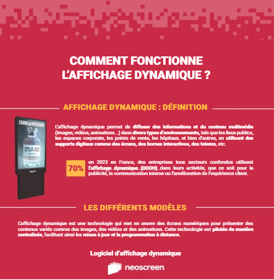 L'affichage dynamique DOOH est une technologie de pointe qui révolutionne la manière dont les marques interagissent avec leurs clients. Avec un impact direct sur les ventes, la notoriété et la satisfaction, ces solutions visuelles offrent des résultats concrets et mesurables. En intégrant des campagnes interactives et des contenus personnalisés, les entreprises peuvent capter l'attention des consommateurs et améliorer l'expérience client.